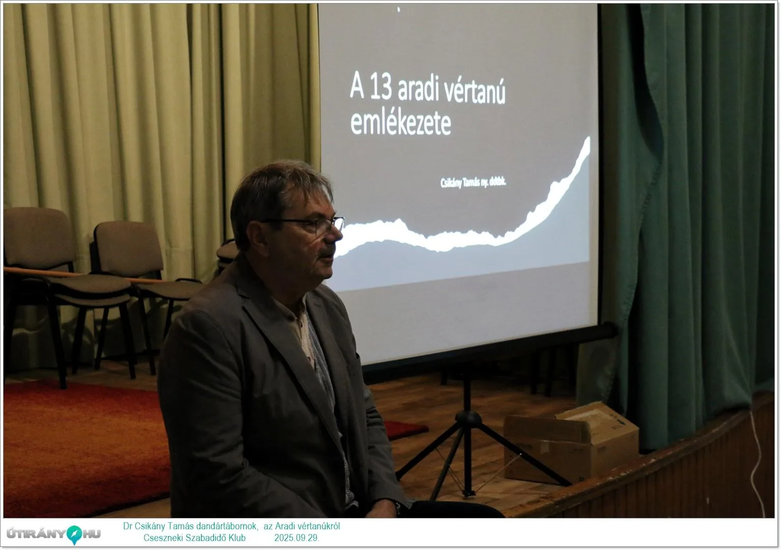 2025.09.29. Dr. Csikány Tamás dandártábornok, Aradi vértanúk előadása kisfilmmel